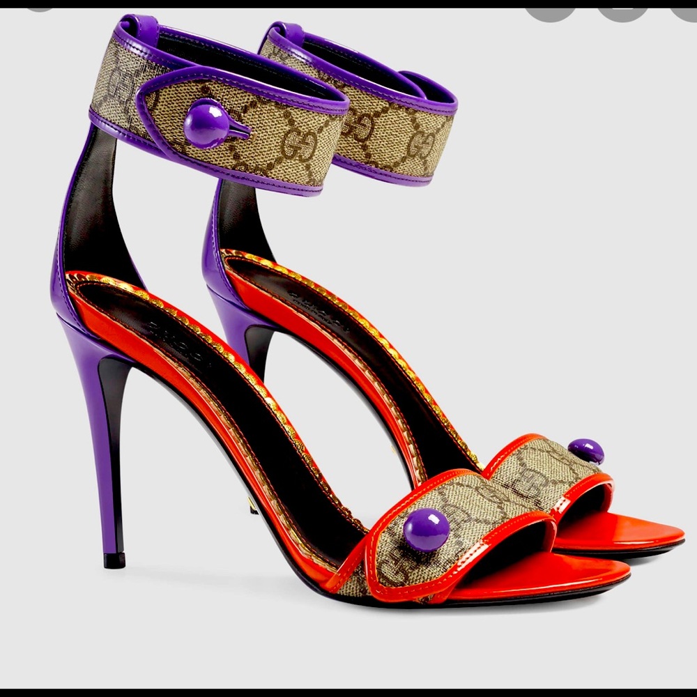 Gucci Monogram Harleth GG Patent Sandal